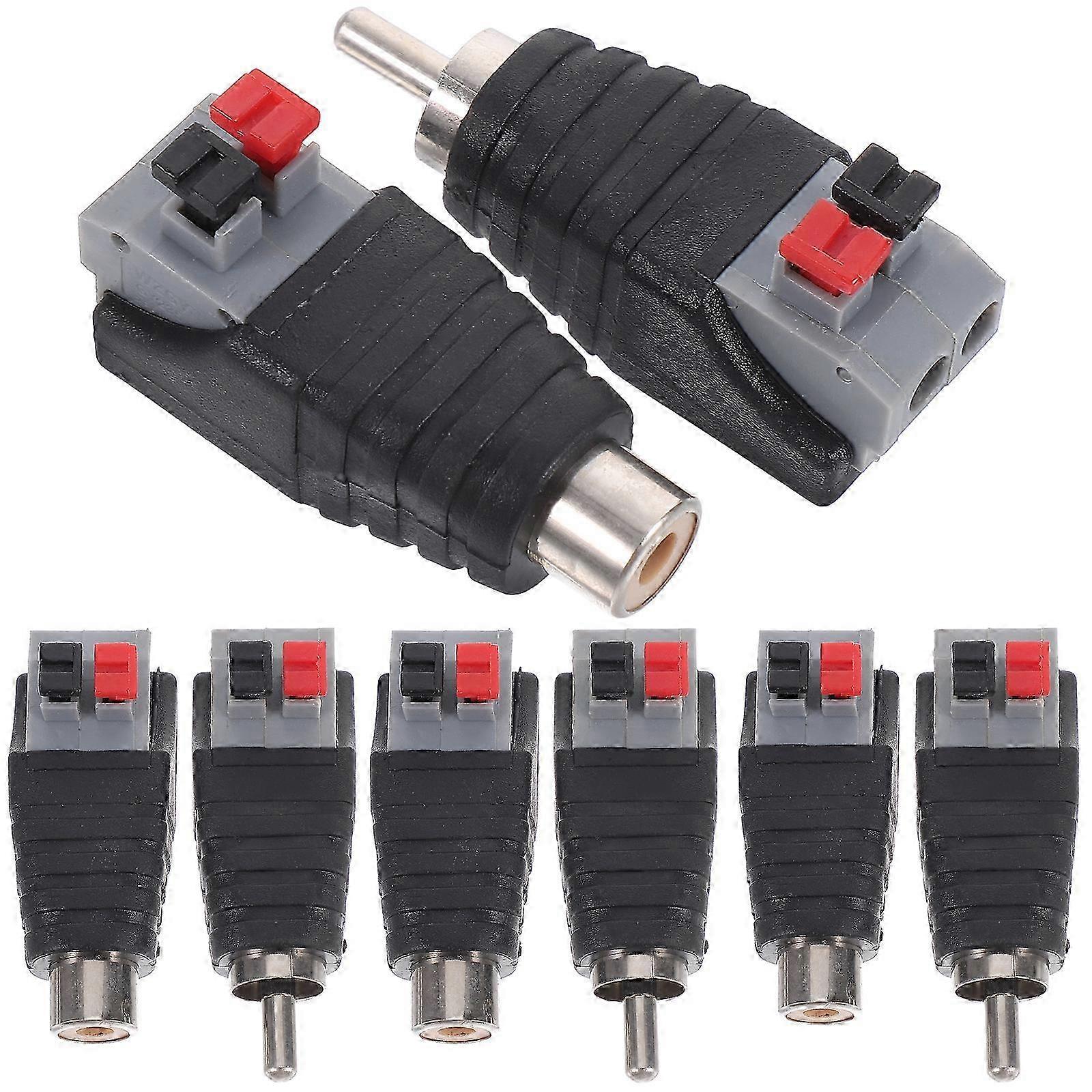 8pcs Speaker Wire To Rca Adapter Rca Connector Plug Wire To Wire Connector 2025