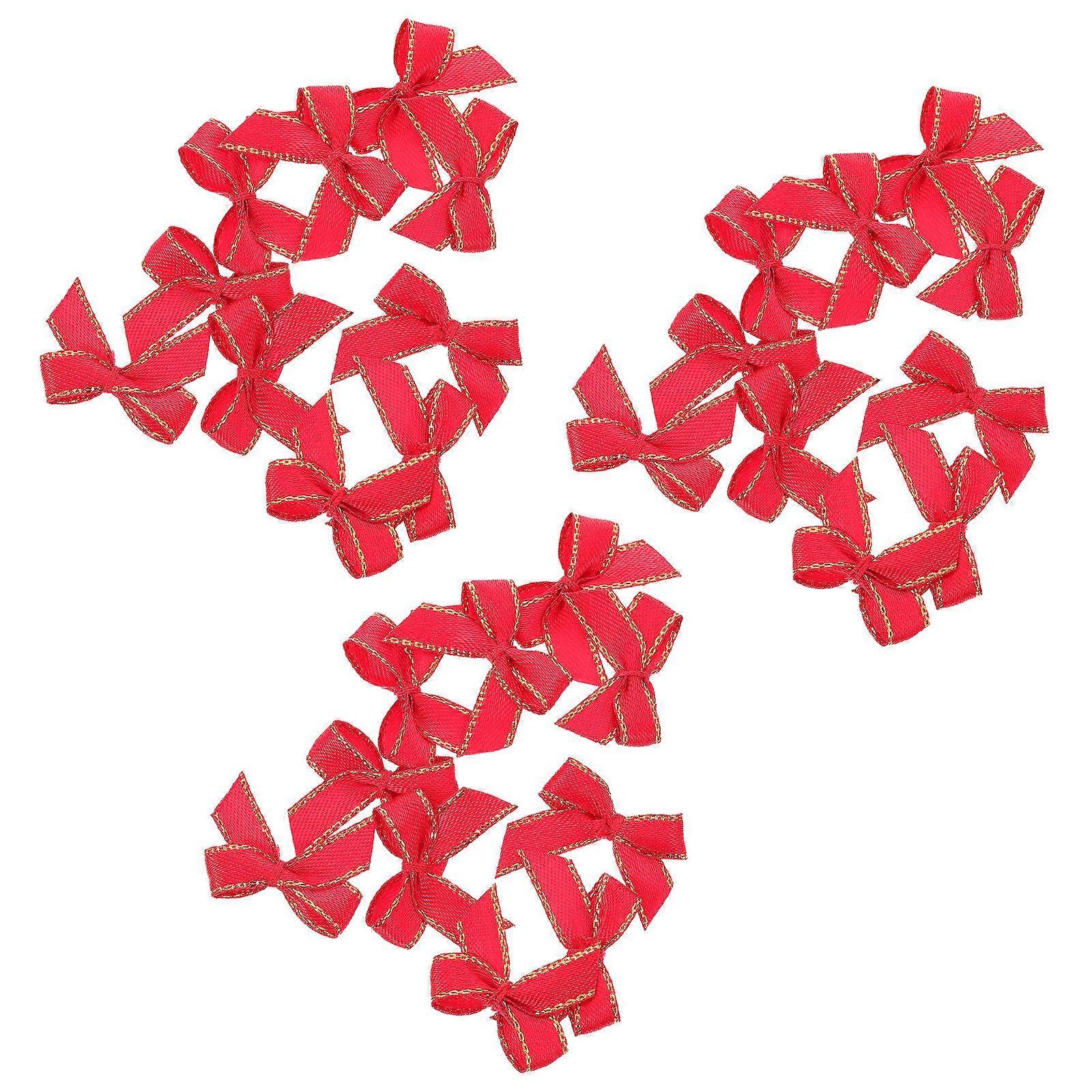 Christmas Bowknot Decor for Decor 200Pcs Red Polyester DIY Bows