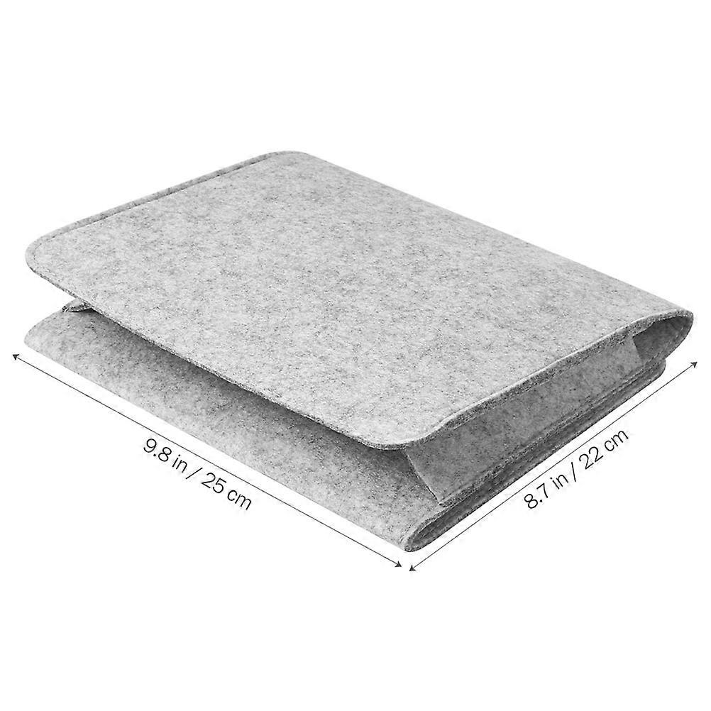 Light Grey Felt Bedside Organizer Rectangular Shape Tidy Organization Bedroom Use 1Set