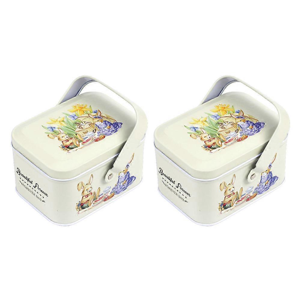 Easter Candy Storage Box Iron Candy Box for Storage 4Pcs White Set