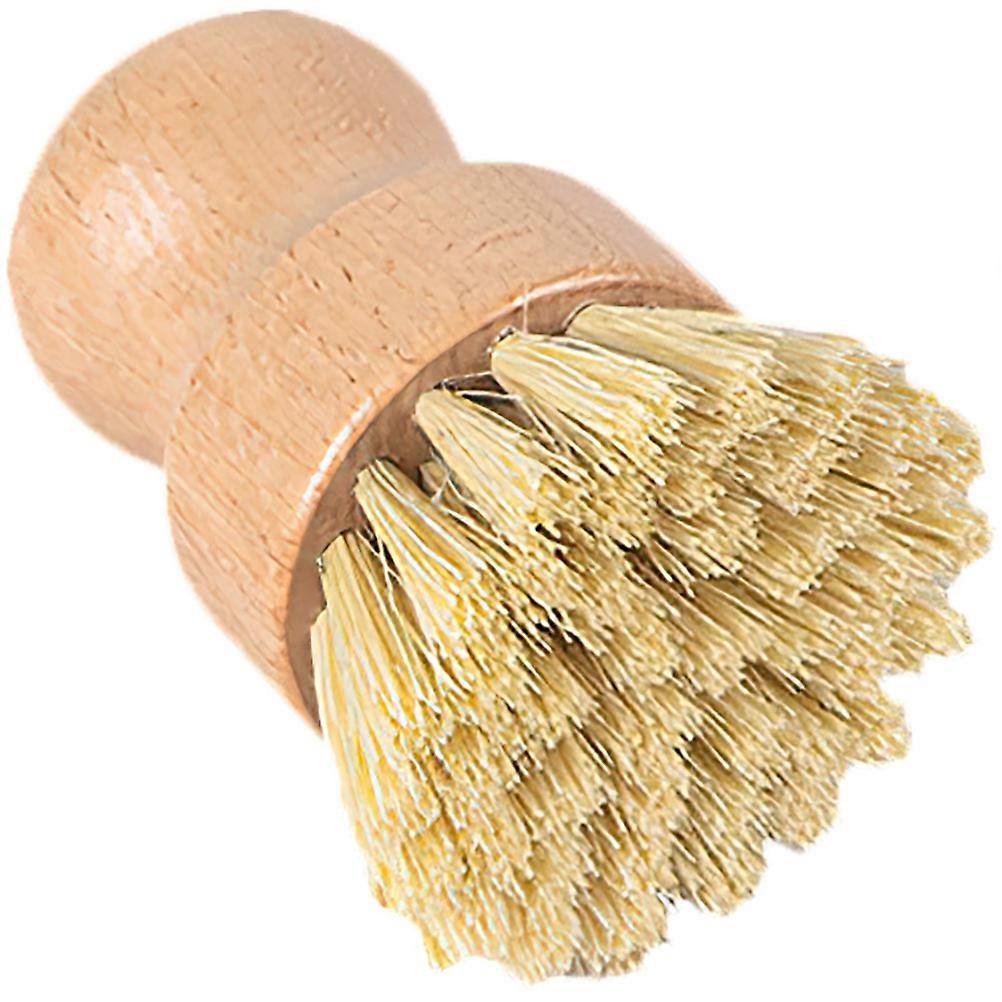 Round Pot Cleaning Scrub Brush Natural Material for Kitchen Use 5Pcs