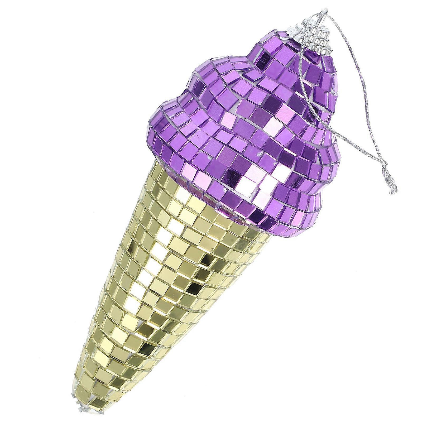 Mirror Effect Disco Ice Cream Decorations Perfect For Creating Atmosphere At Disco Parties Birthdays And New Year Festivities 4Pcs