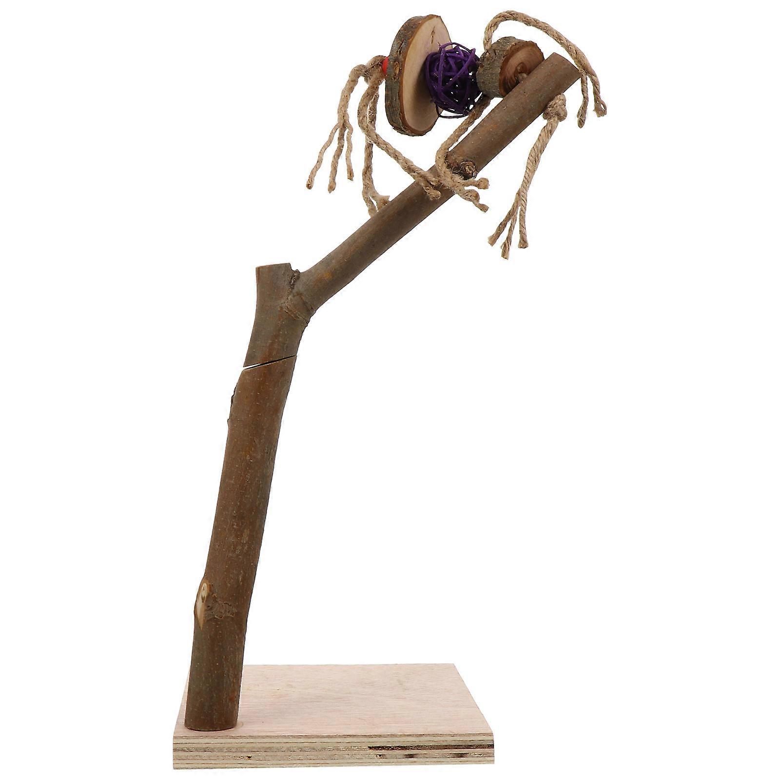 Parrot Standing Branch Natural Wood Bird Perch Stand for Playing Rod