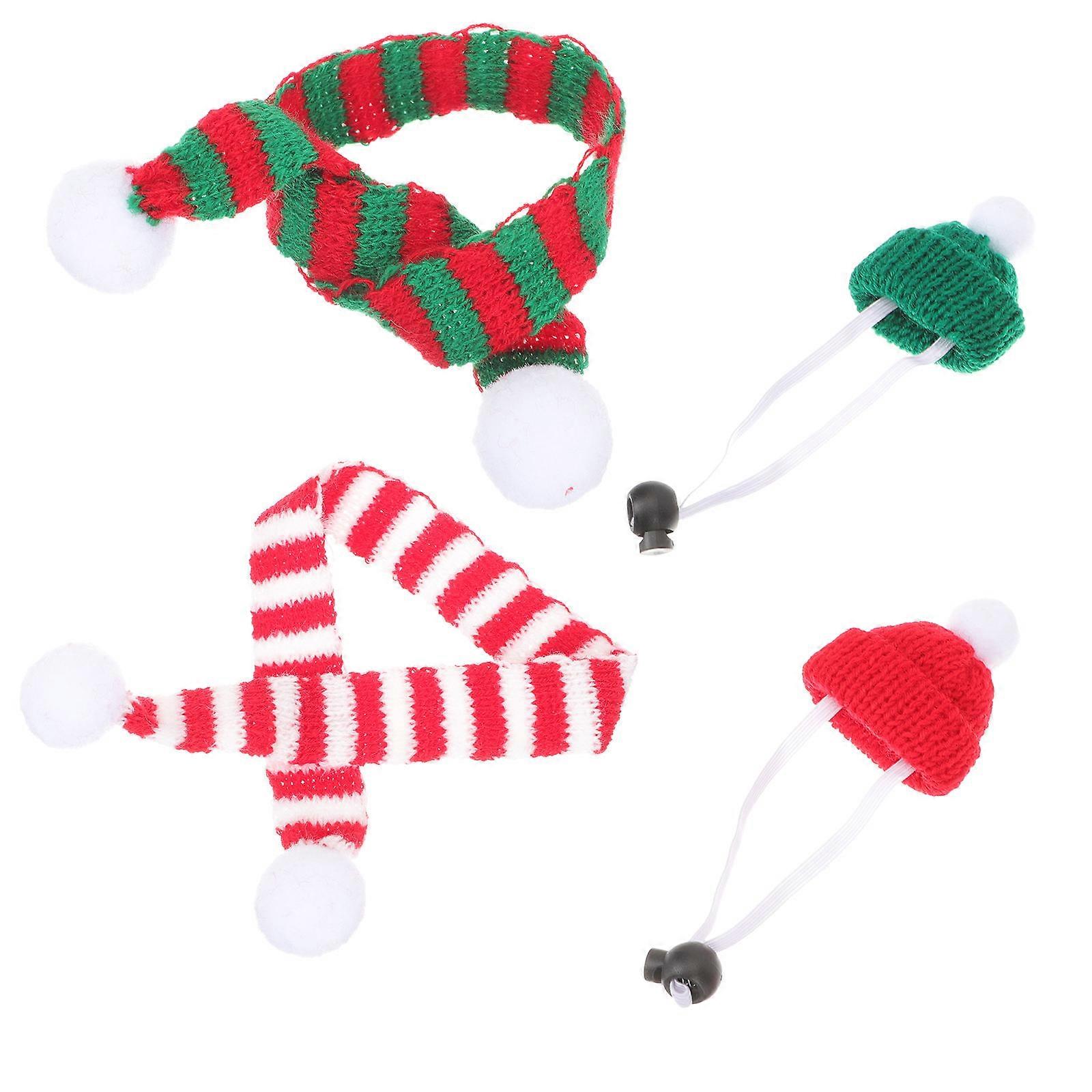 Assorted Color Hamster Scarves and Rat Hats for Decor 2Sets Wear-Resistant