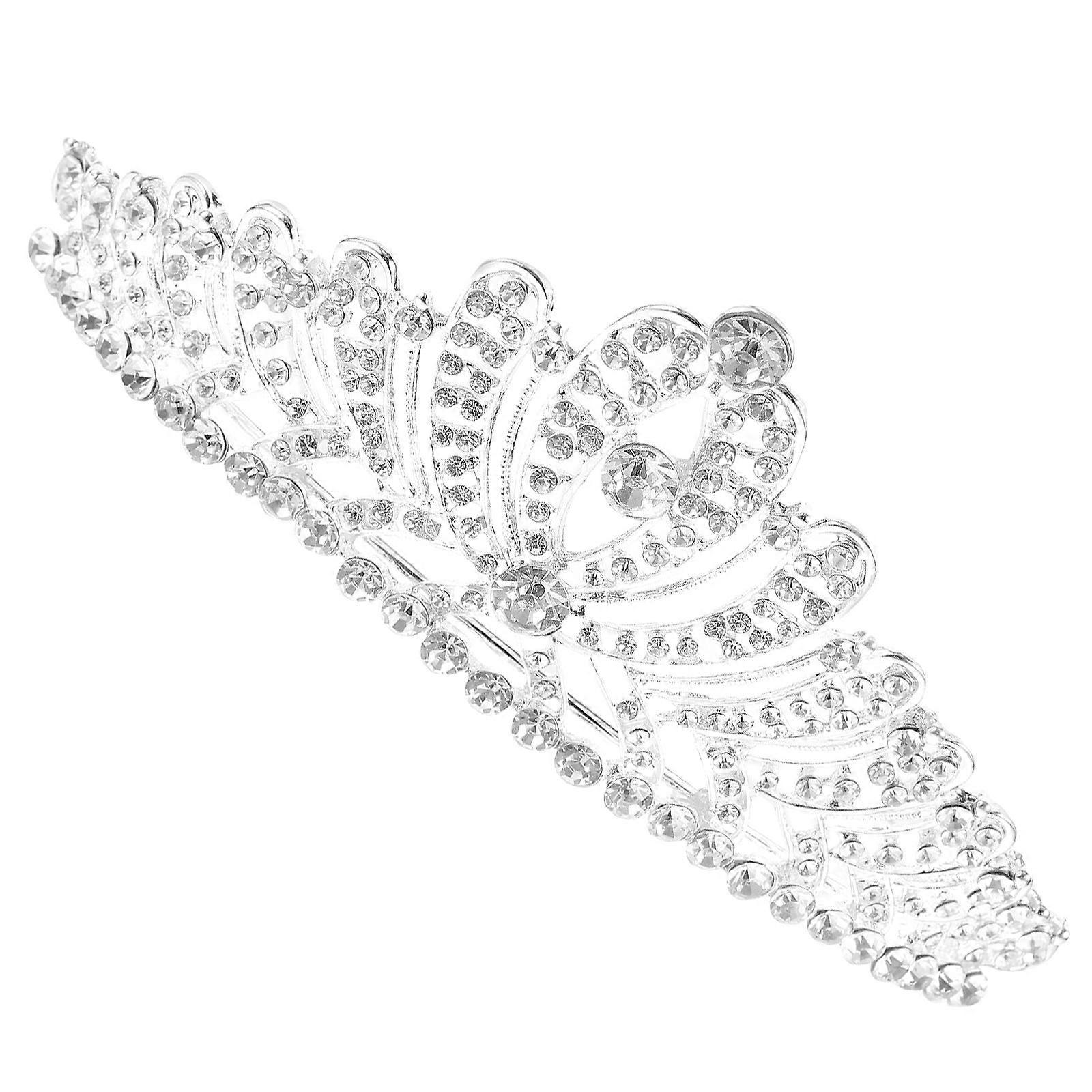 Bride Crown Headpiece for Decor 4Pcs Silver Rhinestone Alloy Wedding Accessory