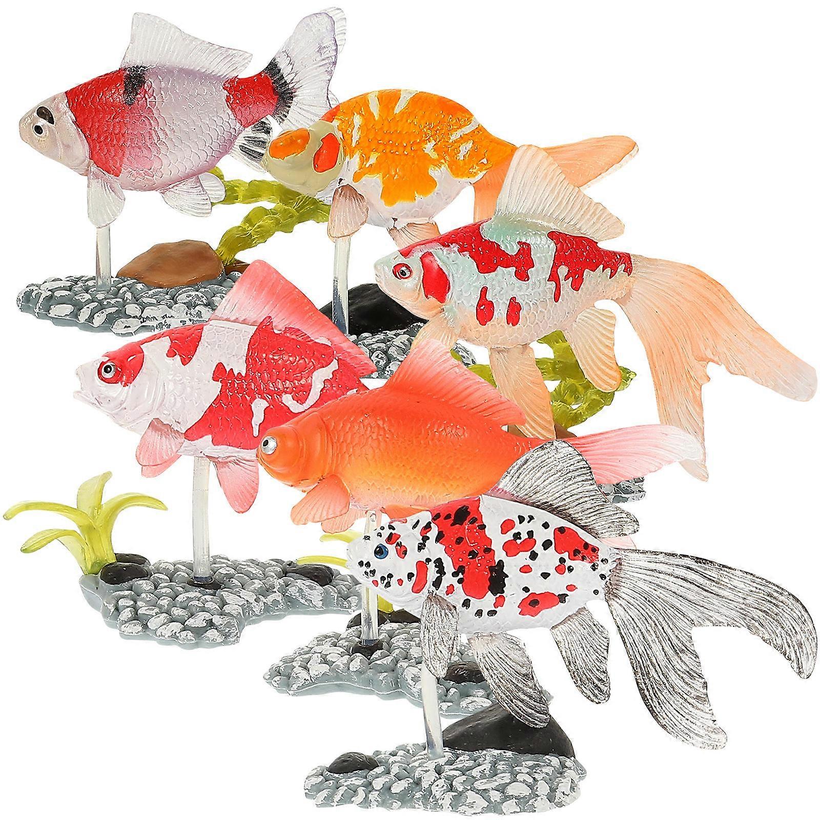 Fish Crafts Simulation Fish Figures for Decoration 30Pcs Goldfish Decorations