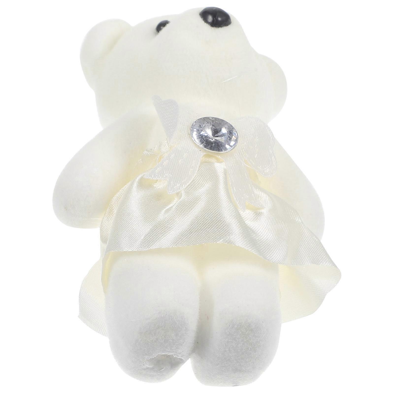 White Plush Bear Doll for Wedding Bouquet Decoration 20Pcs Set