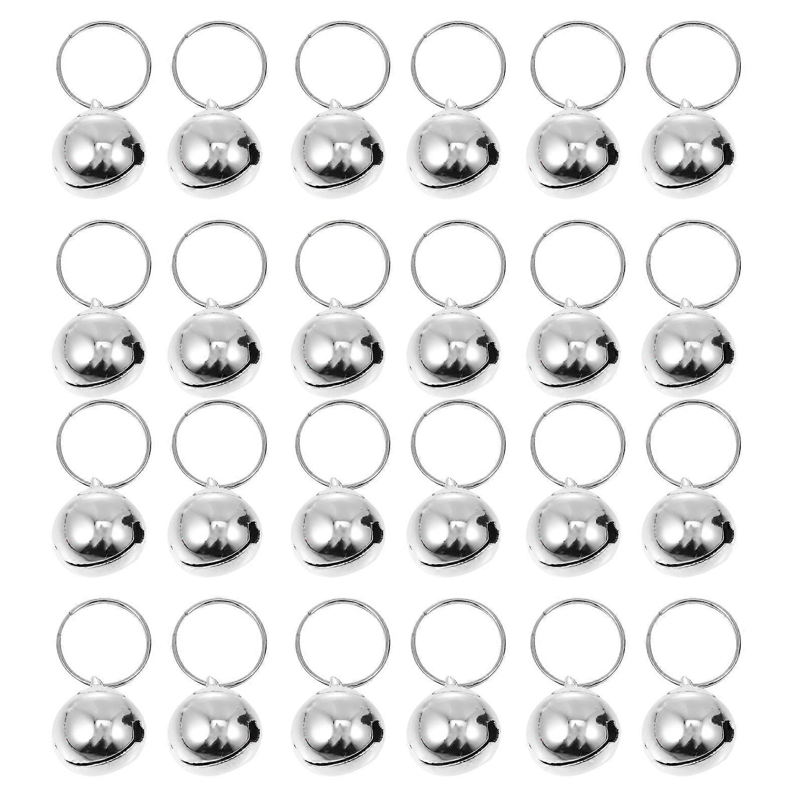 Silver Multi-Function Decorative Dog Bells Metal Pet Bells 48Pcs Set