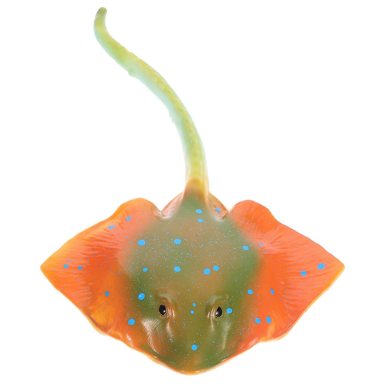 Simulation Ray Fish Figurine 4Pcs Educational Model For Children With Orange Color Realistic Design