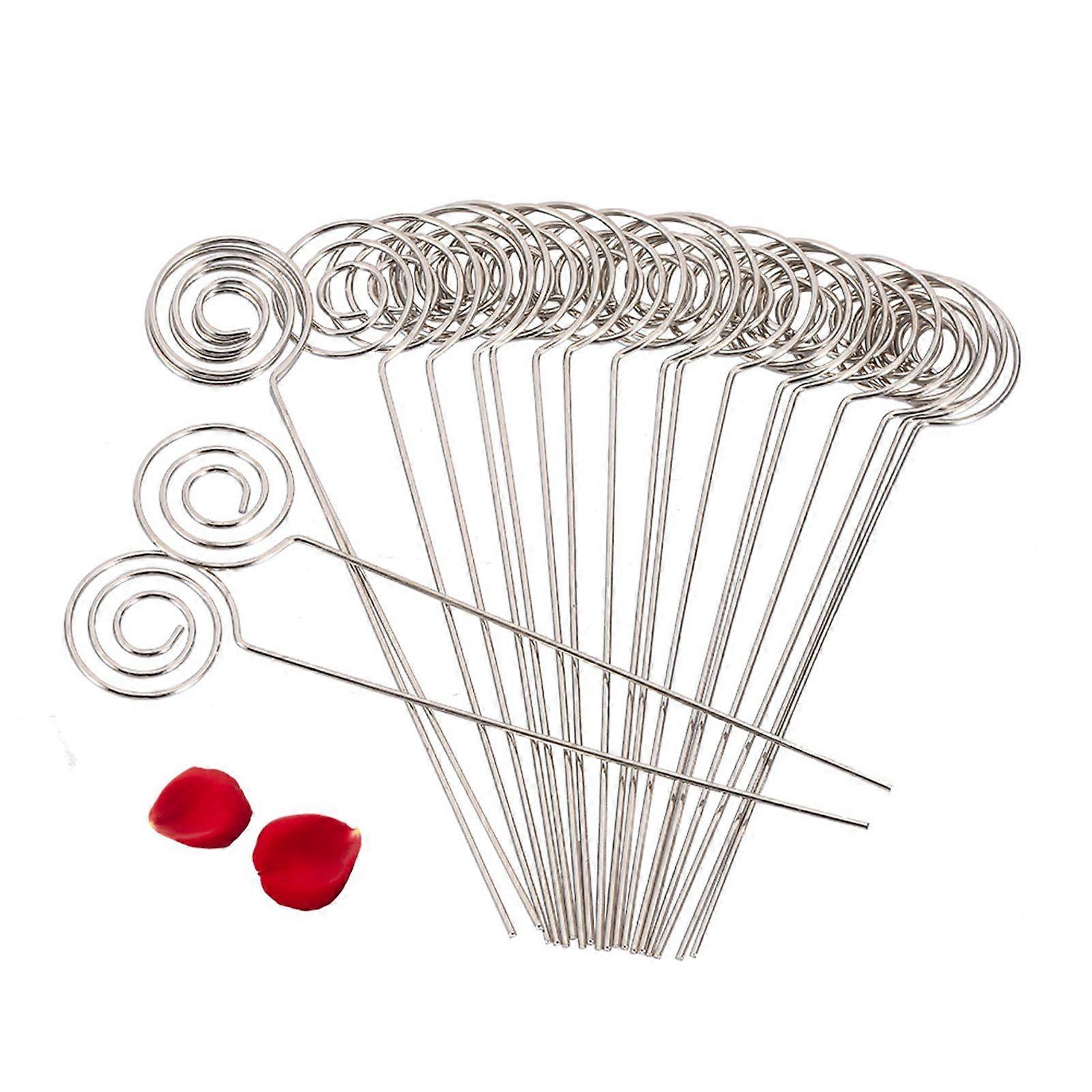 50 x Silver Round Wires Photo Card Picture Memo Paper Note Display Clip Holders Round Shape