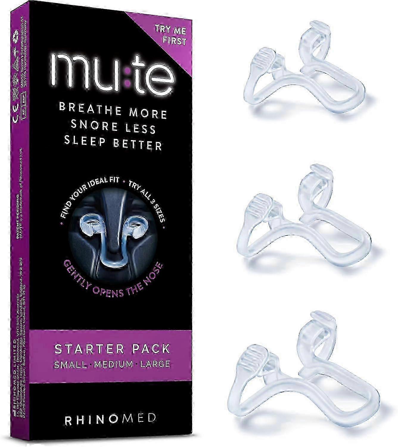 Mute Snore Stopper Nasal Dilator for Reduction Starter Pack Increases Airflow Anti Snoring Devices Slee