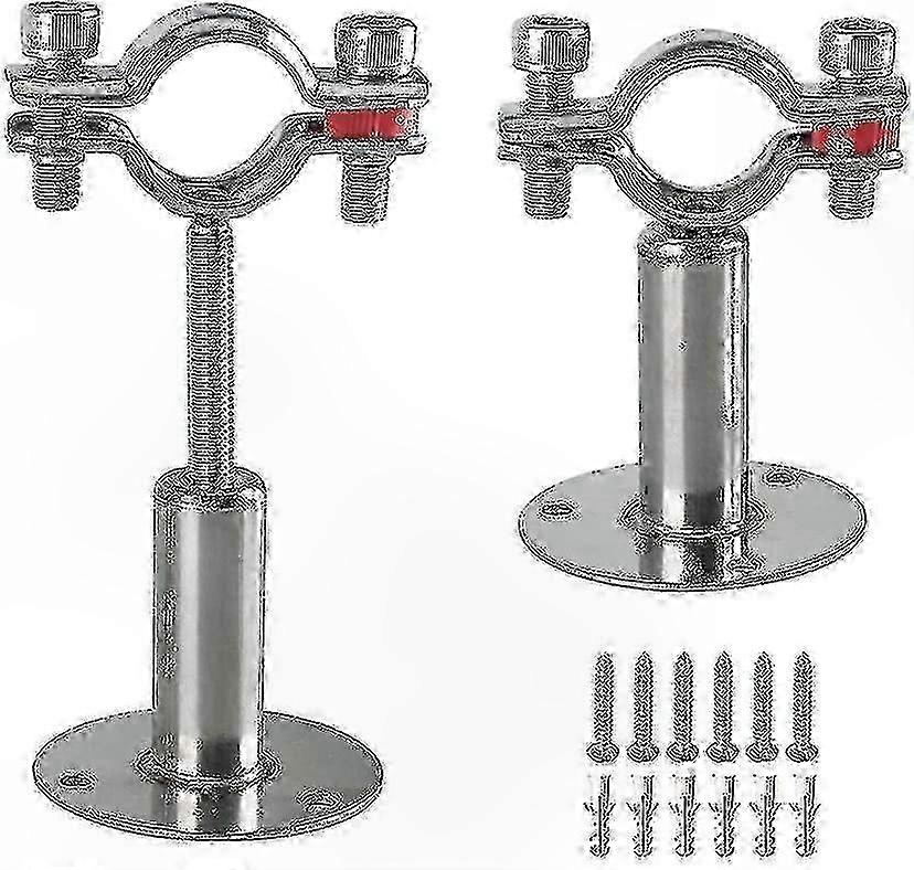 Adjustable Stainless Steel Pipe Brackets, 2 Pack Wall/Ceiling Mount Clamps with Screws for Secure Installation