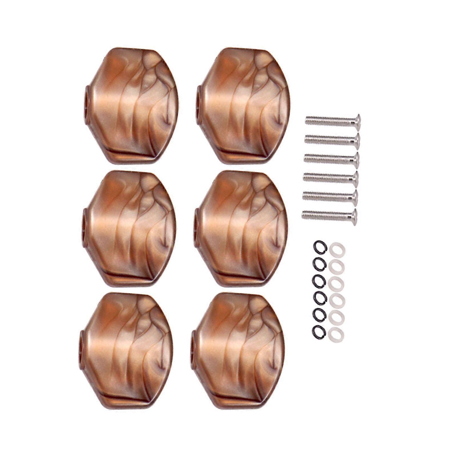 6 Pieces Tuning Key Button Hat Portable for Show Acoustic Guitar Performance with Black screw