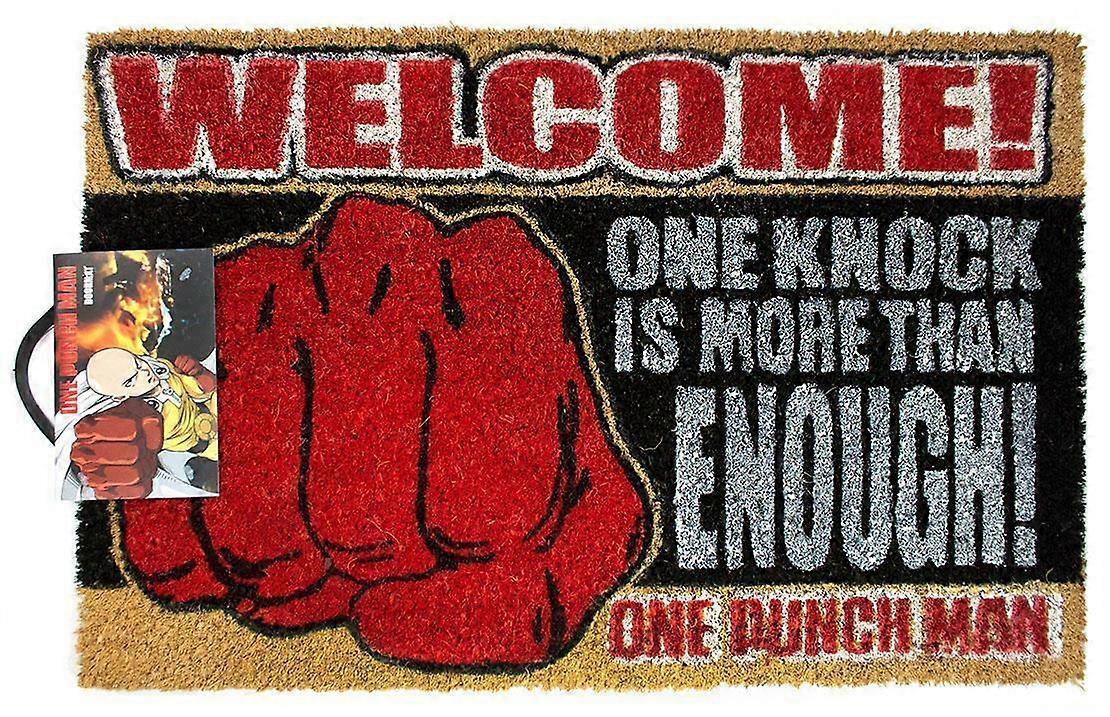 One Punch Man Unisex Coir Door Mat Red - One Size