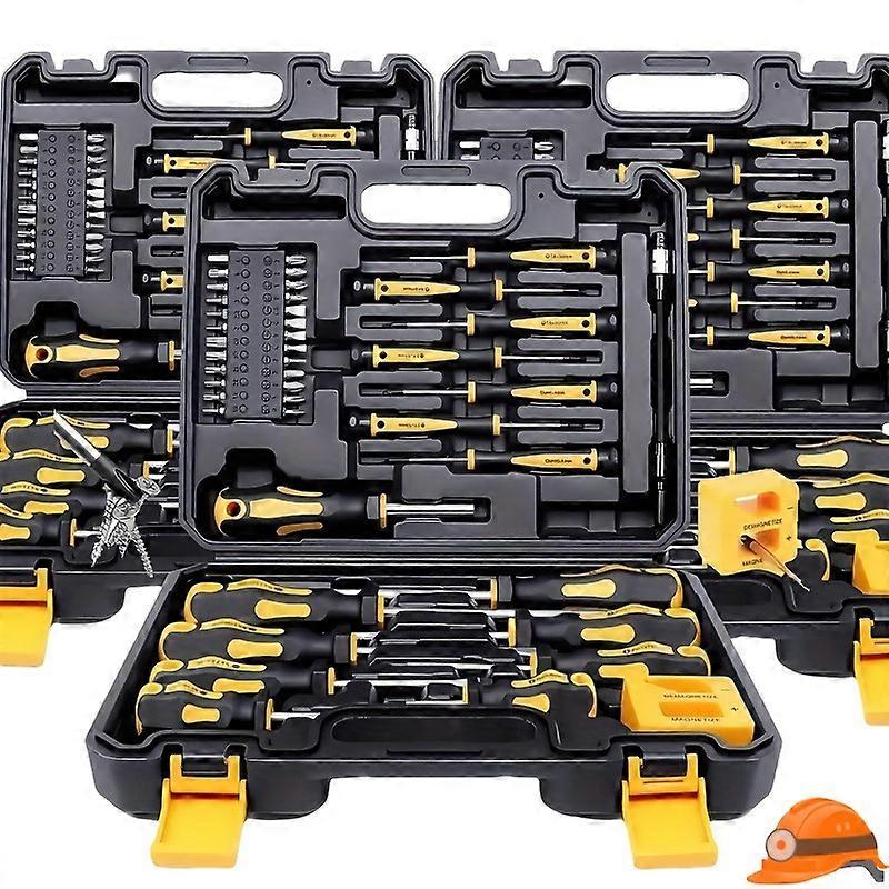 Upgraded Professional Screwdriver Set with Magnetic Bit Holder, Includes Slotted, Phillips, Hexagonal, Torx, and Precision Tools