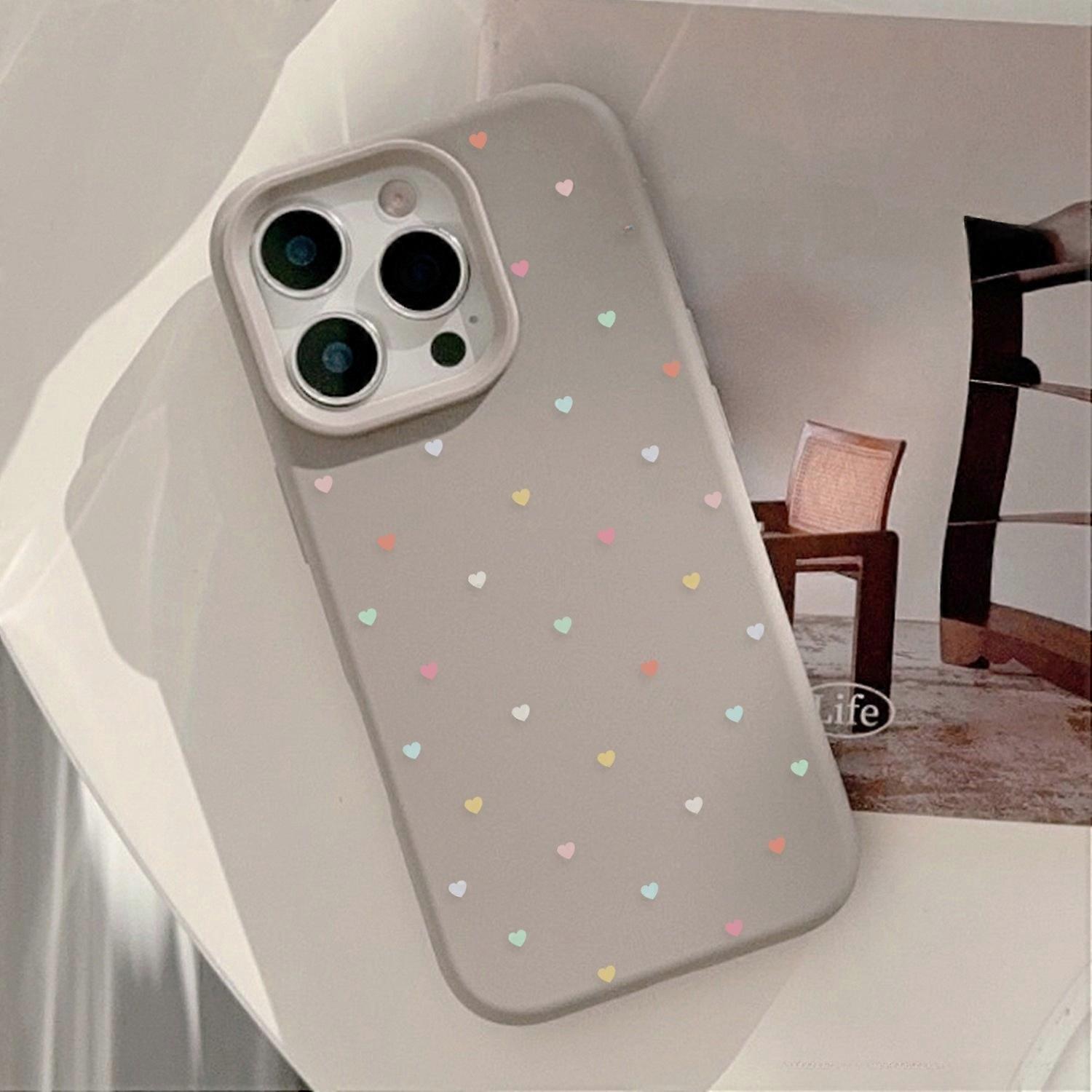  Small Heart Silicone iPhone Case 3 2 ible 5 pro Max Anti-Fall Soft aron Sle Fre Trend Handbag