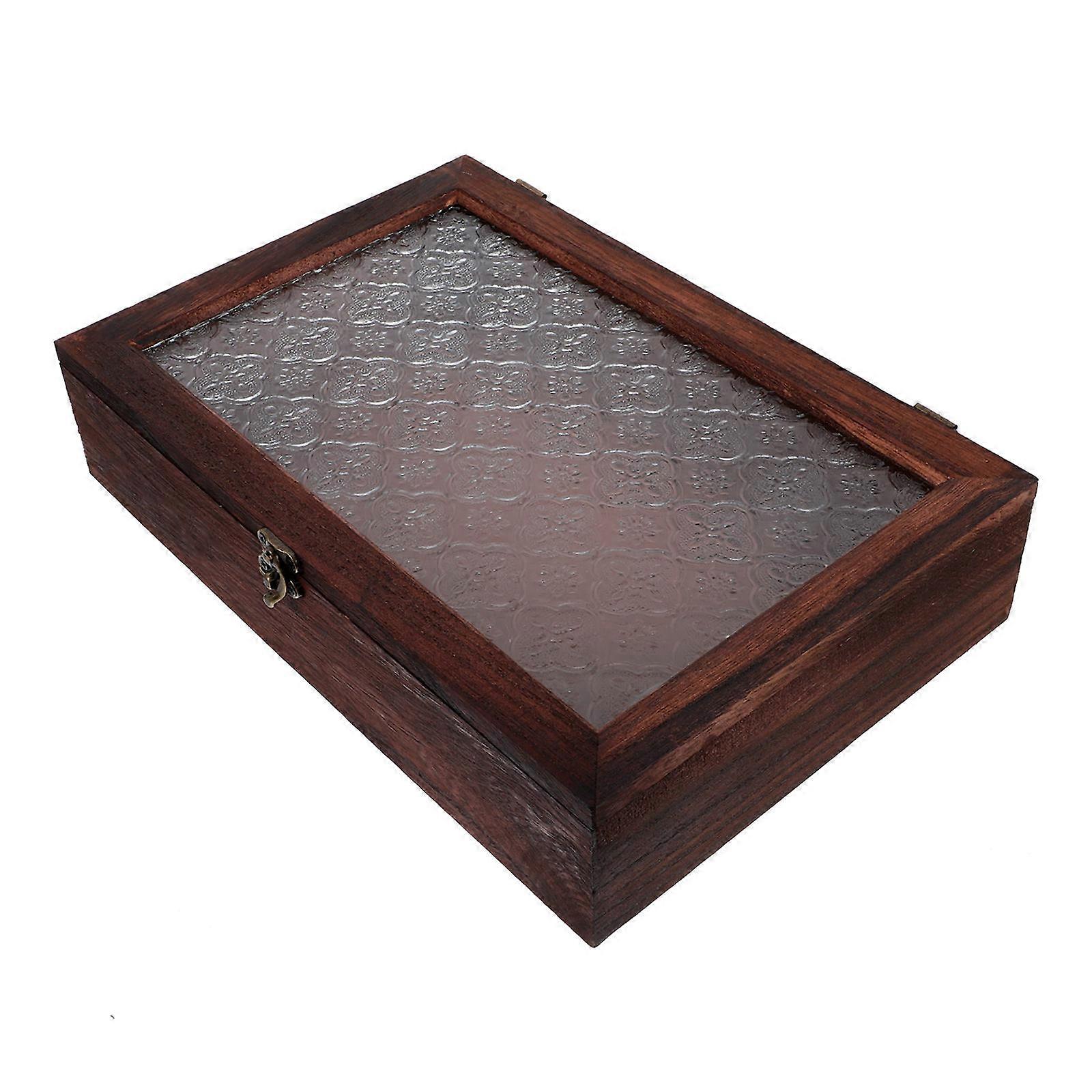 Coffee Glass Window Wooden Storage Box for Storage Use