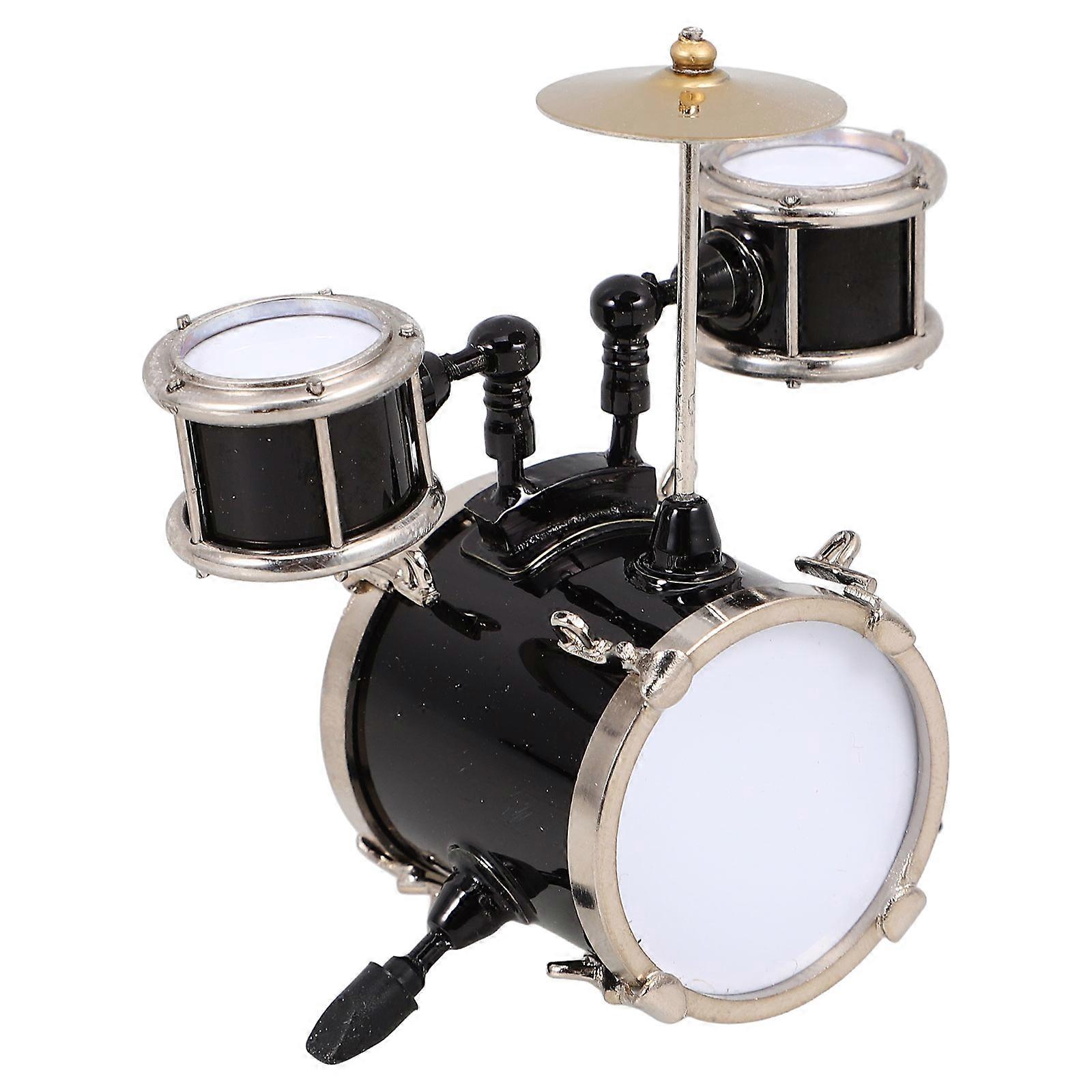 Miniature Drum Metal Model for Decor 2Pcs with Detailed Craftsmanship