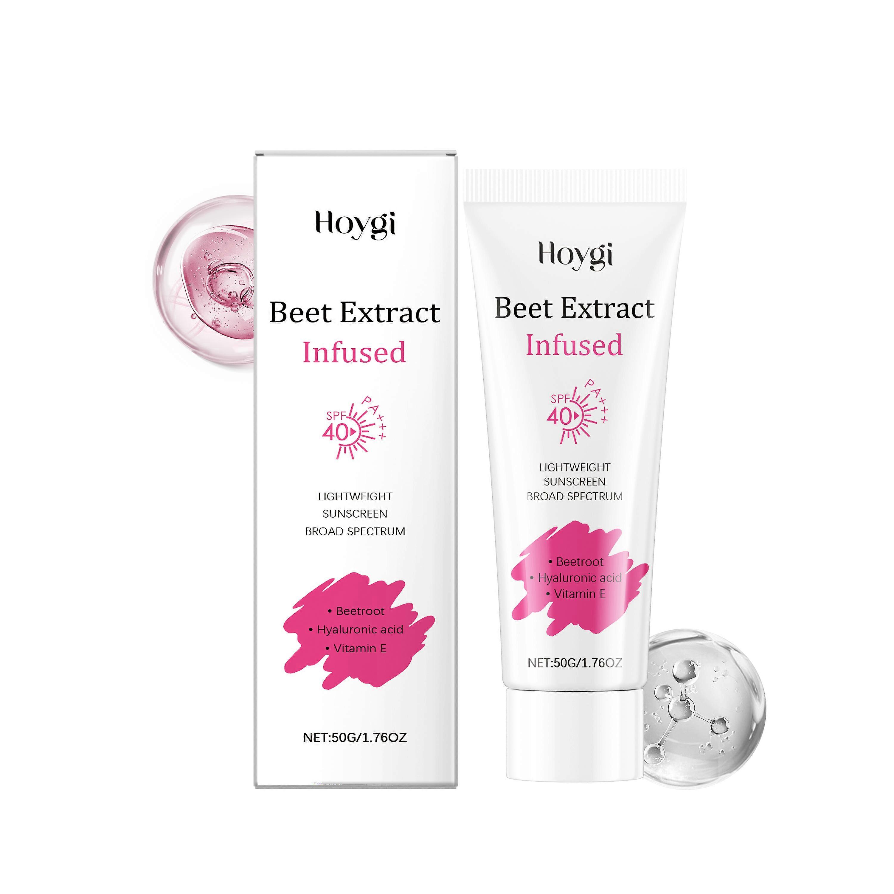 Hoygi Beet Moisturizing Protective Cream Moisturizes The Skin, Is Waterproof, Has A Light Texture, And Is Refreshing And Non-Greasy With Hyaluronic Ac