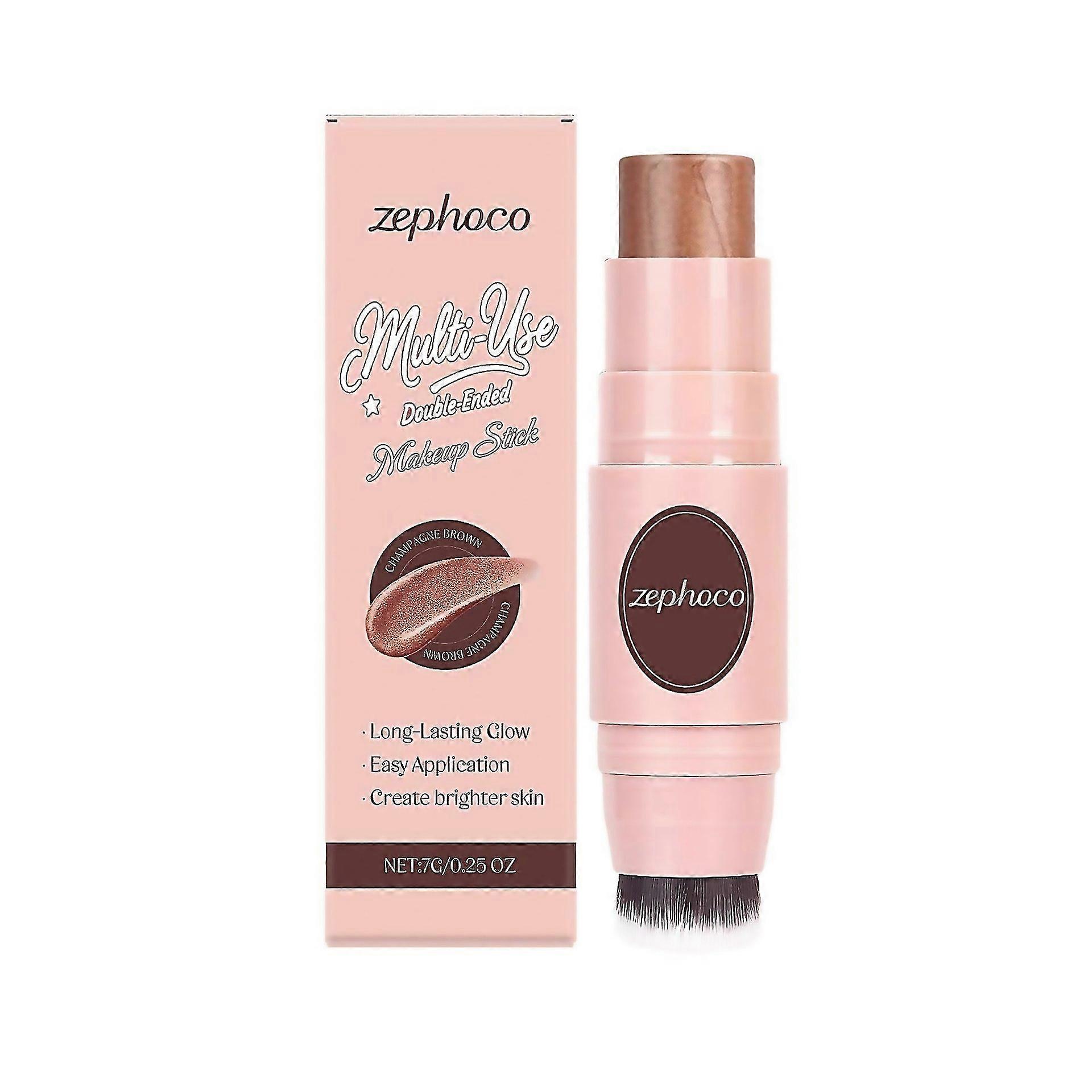 For Multiuse Waterproof Makeup Cream Blush Stick With Brush 3in1 Buildable Blush Stick For Cheeks Ey