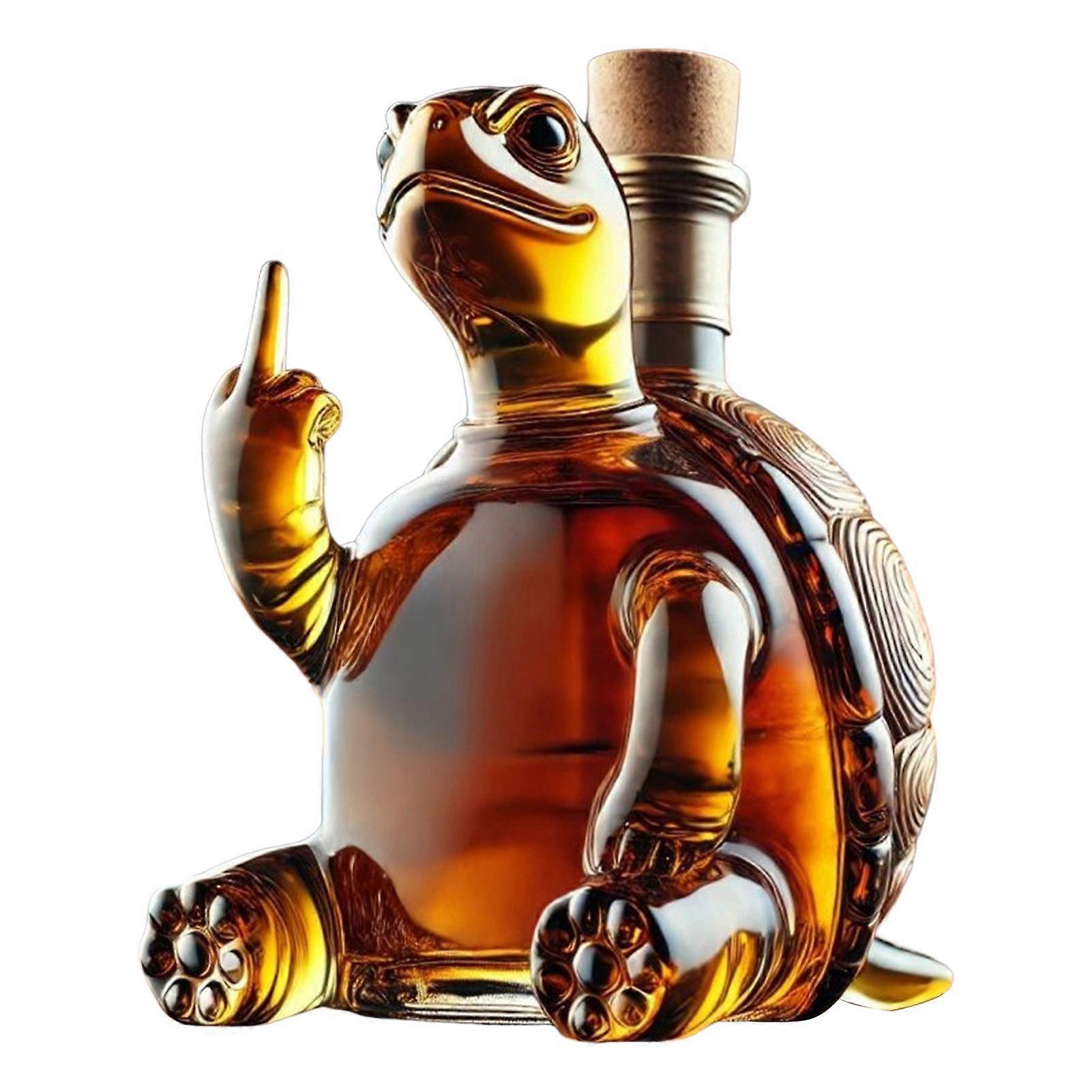 Jikaixiang Tortoise Whiskey Bottle Sea Turtle Styling Design Glass Decanter Party Companion Decanter Bar Home Office Parties Display Mold