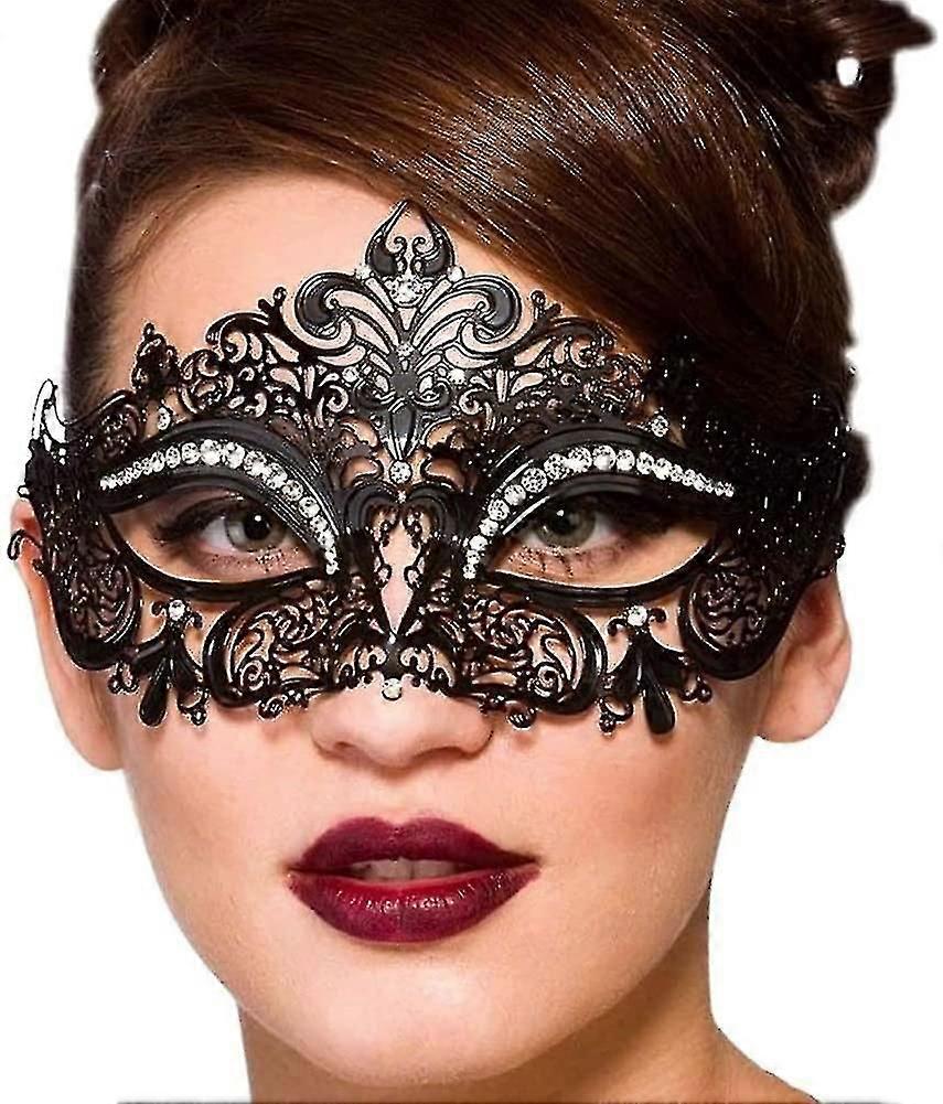 سيدة الحظ أقنعة تنكرية، أقنعة البندقية، قناع التنكر المعدني المرأة الليزر قطع قناع الحزب (قناع تنكري أسود للنساء)