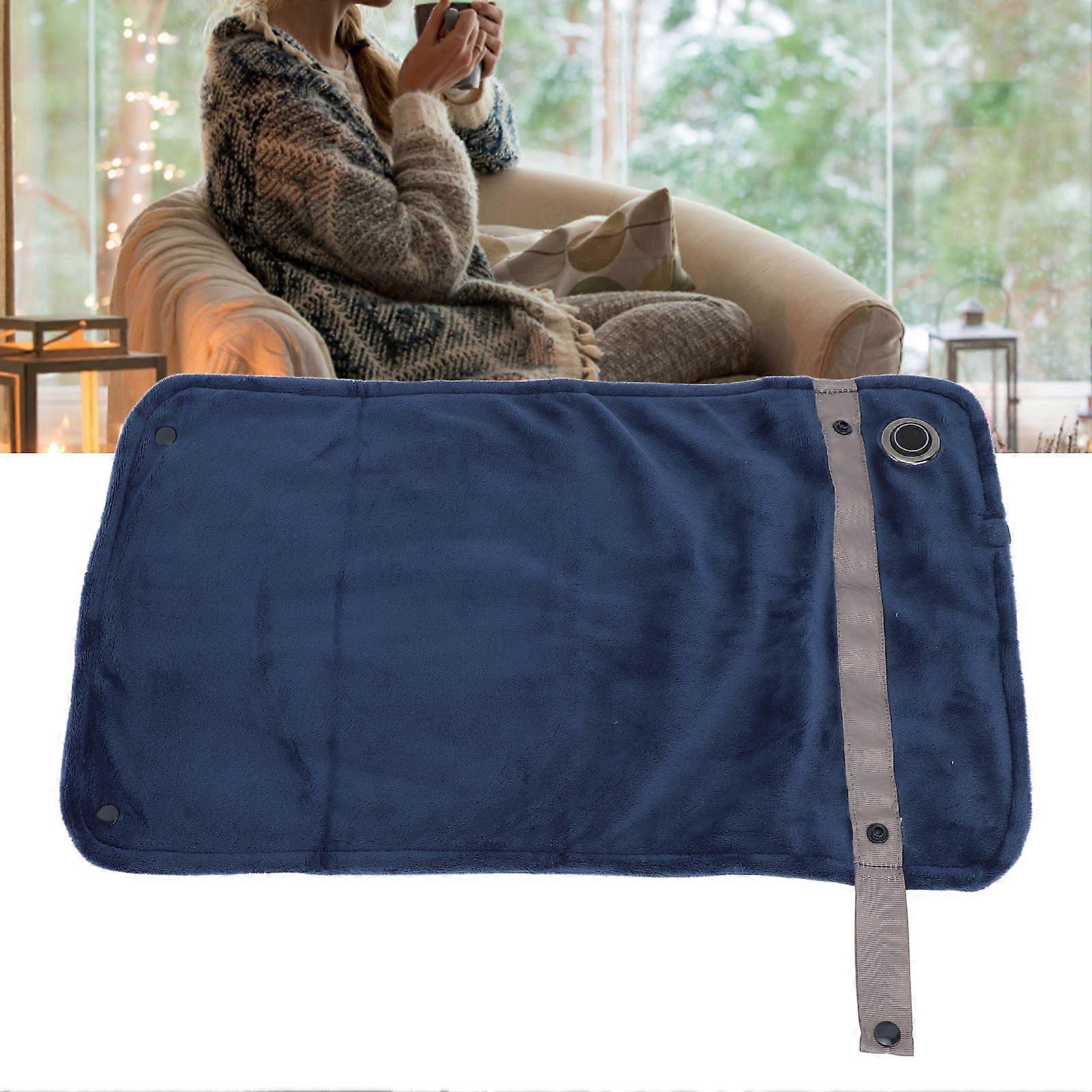 USB Heated Blanket with Temperature Control Mutipurpose Electric Heated Throw Warm Cozy Knee Heating Blanket Home Office Navy Blue 