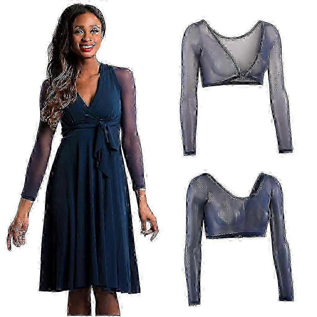 sheer arm shaper crop top seamless plus size