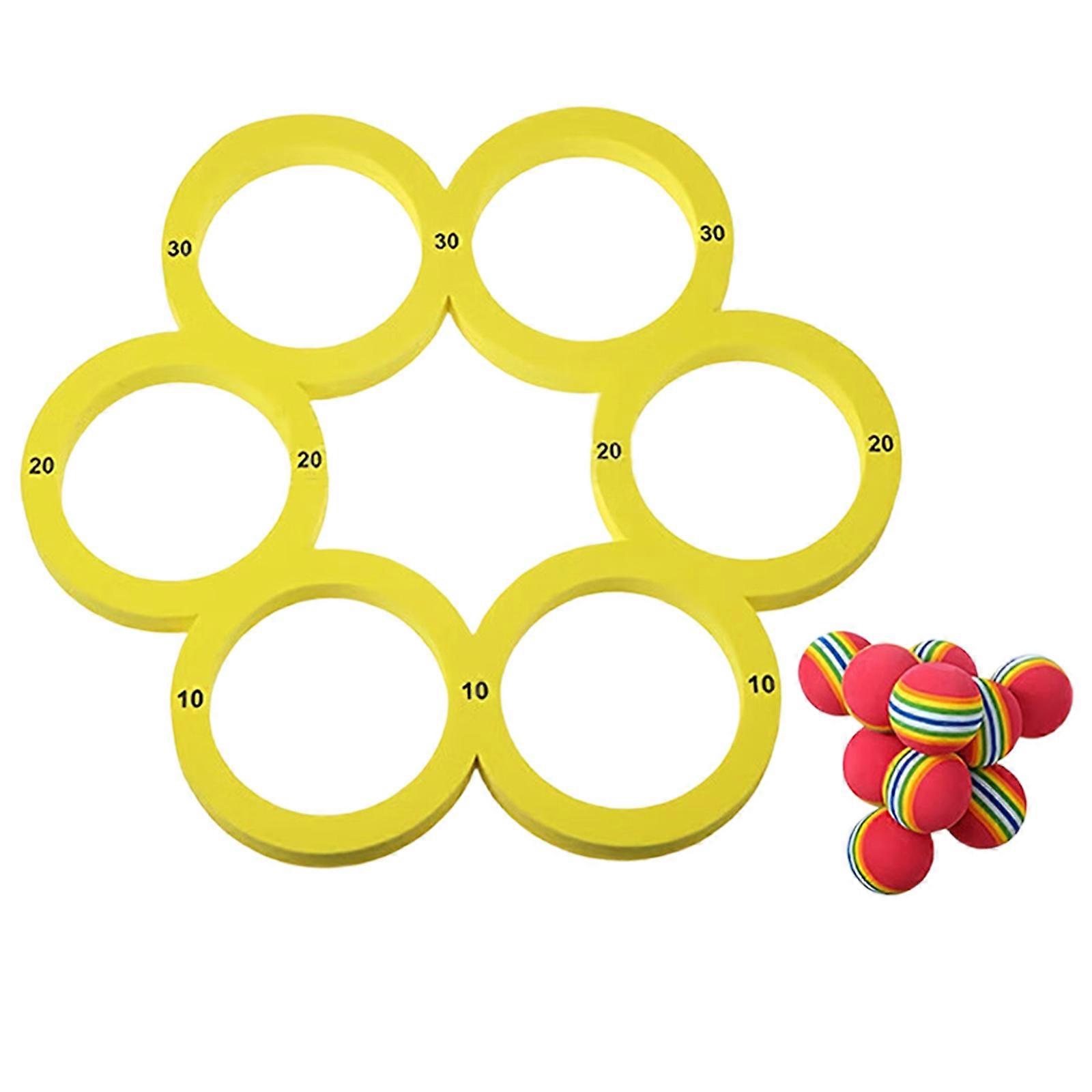 Water Sports Floating Pool Game Set Pool Throwing Toy Foam Pool Floats with 10 Colorful Tossing Balls Easy to Use Multicolor