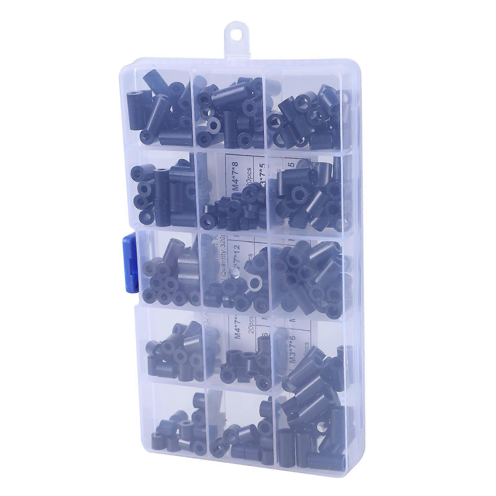 320pcs Nylon  Spacer Set not  Threaded Electronic Component Space for Circuit Board connection & Equipment Protection Multicolor