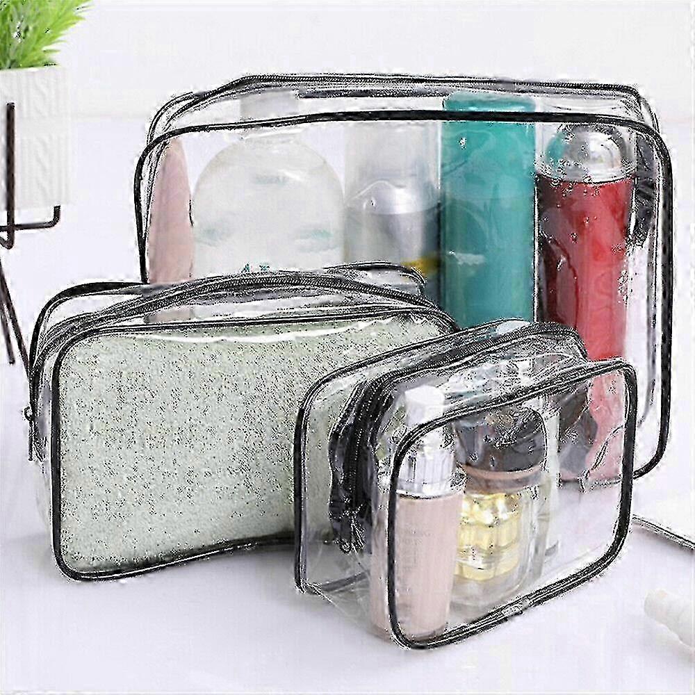 TSA認定の旅行用透明液体バッグ |漏れ防止トイレタリーポーチ3パック