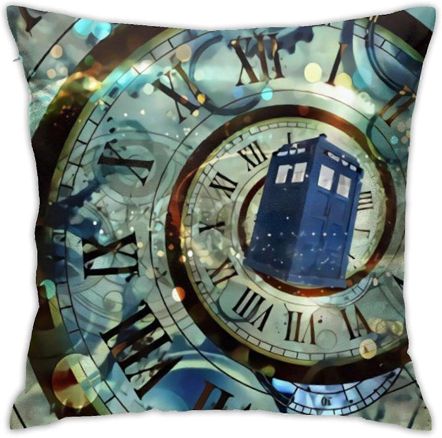 ドクター・ドクター・フー警察署マウススロー枕カバー18 x 18インチ装飾スロー枕ケーススクエアクッション株式会社AA-8024