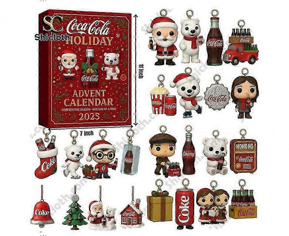 Coca-Cola Weihnachtscountdown 2025 – Überraschungsbox-Baumschmuck-Anhänger aus Acryl