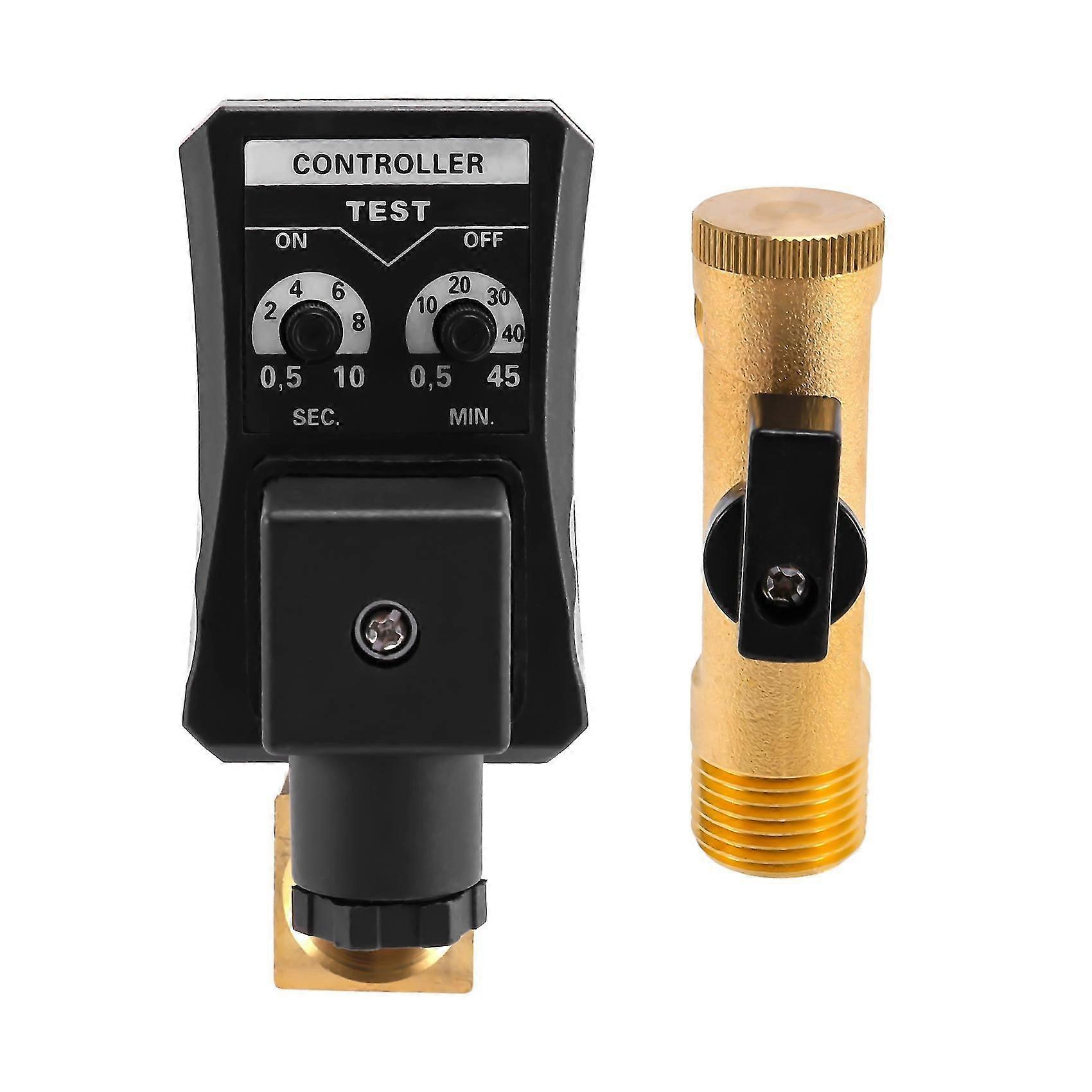 1/2 tums Dn15 elektrisk timer automatisk vattenventil magnetventil elektronisk dräneringsventil för luftkompressor Co