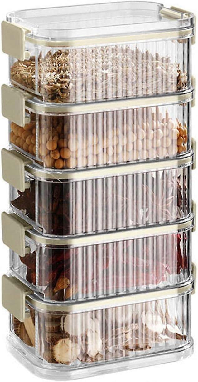 Stackable Transparency MultiTier Spice Organiser Leakproof Clear Window Salt Pepper Dry Ingredients