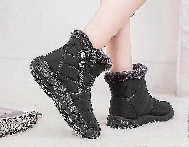 Women's Winter Snow Boots Large Size Fashion Zipper Warm Cotton Casual Shoes Mom Home Footwear 2025