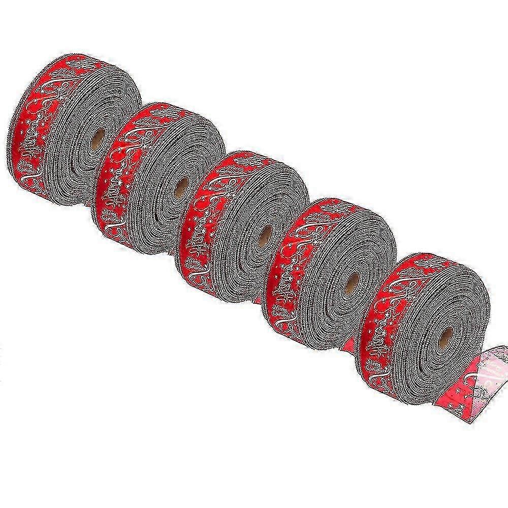 圣诞丝带礼品包装丝带欧根纱闪光礼品包装圣诞树装饰节日礼物