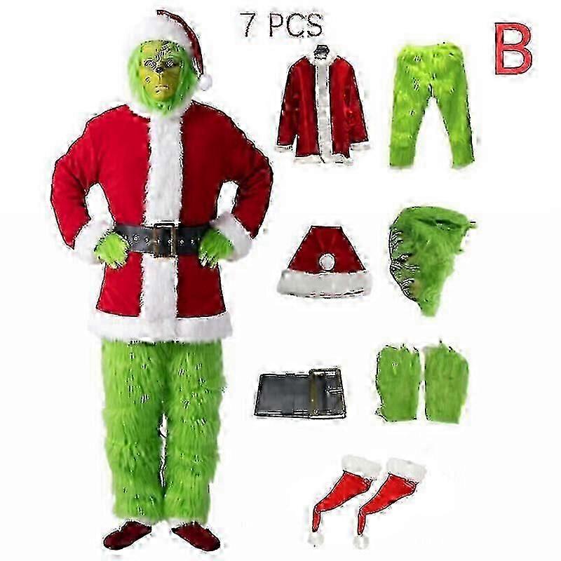 Déguisement de monstre vert pour adulte (fourrure) pour Noël