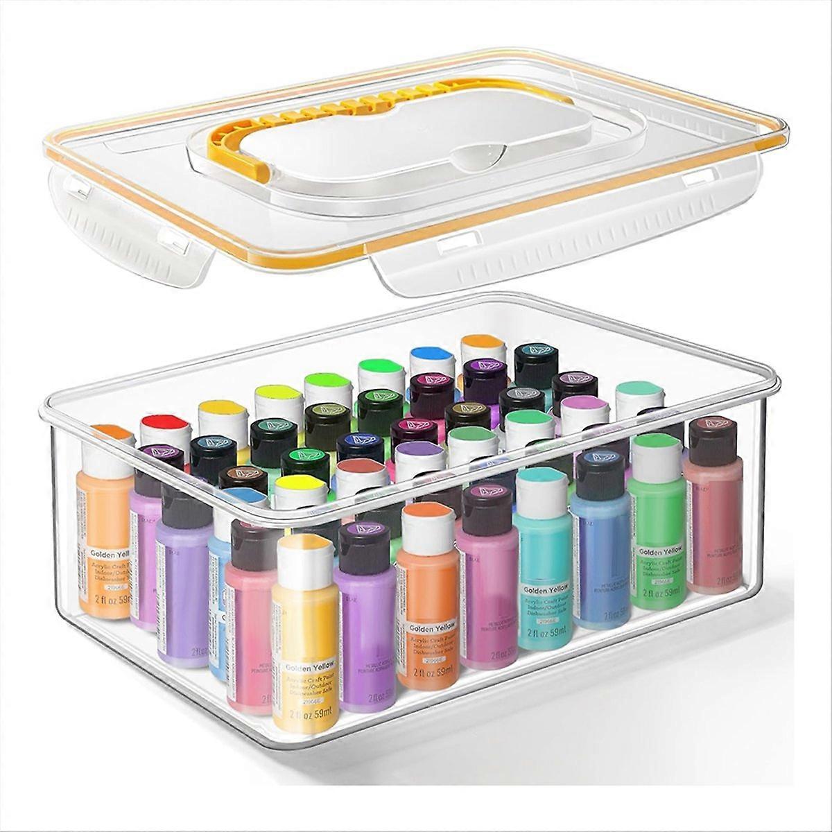 Acrylic Paint Storage Box with Handle