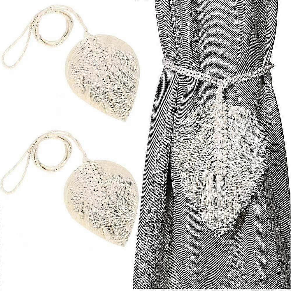 braided curtain tiebacks 2pcs cotton boho rope holder