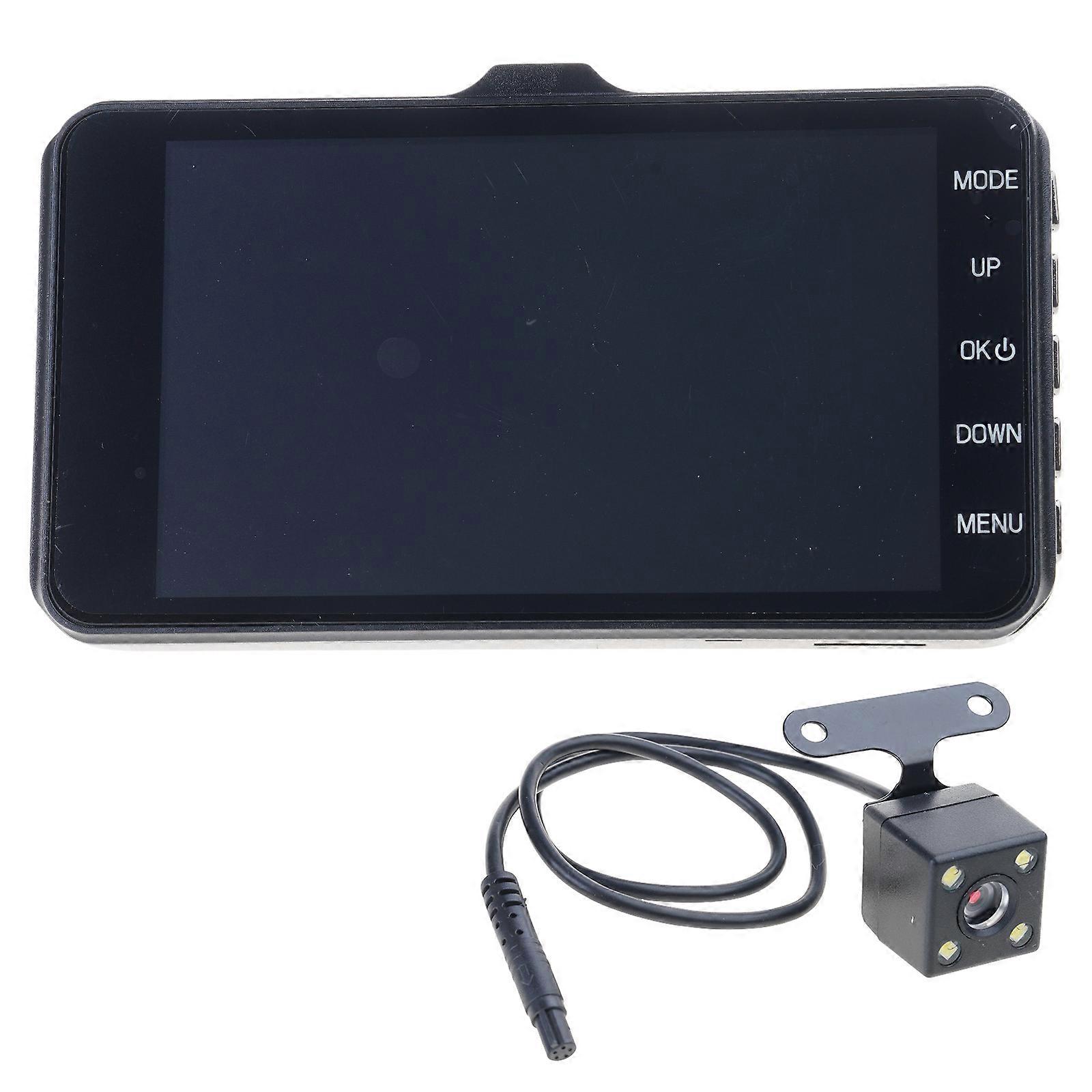 1080P Dashcam 4inch Touchable Screen Car Driving Recorder Support Automatic Cycle Recording for Front or Rear View Multicolor