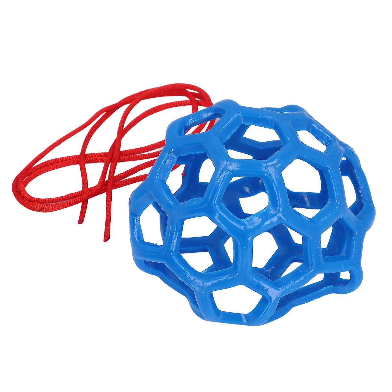 Hanging Feeding Toy Rubber Lattice Design Lightweight Soft Horse Treat Ball for Home and Farm Blue