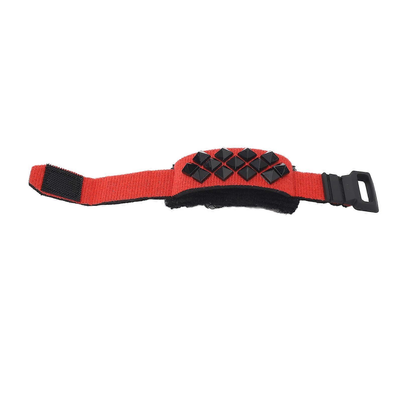 Guitar Dampener Strap Guitar String Noise Damper Fretboard Muter with Square Rivets Stringed Instrument Accessory Red Short 7x0.9x1.2in