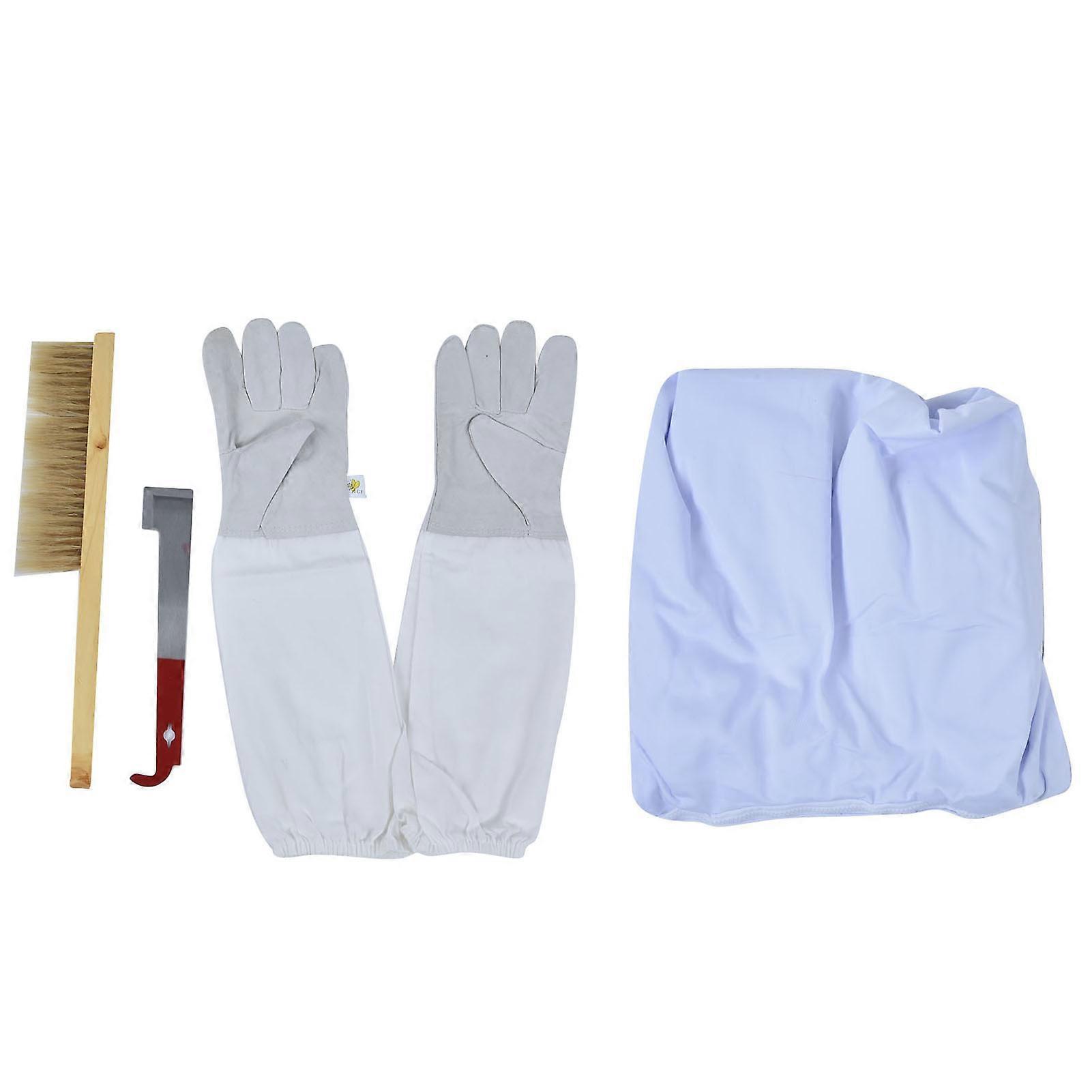 Beekeeping Suit Set Protective Ventilated Beekeeping Jacket Gloves Scraper Bee Brush Tools Kit