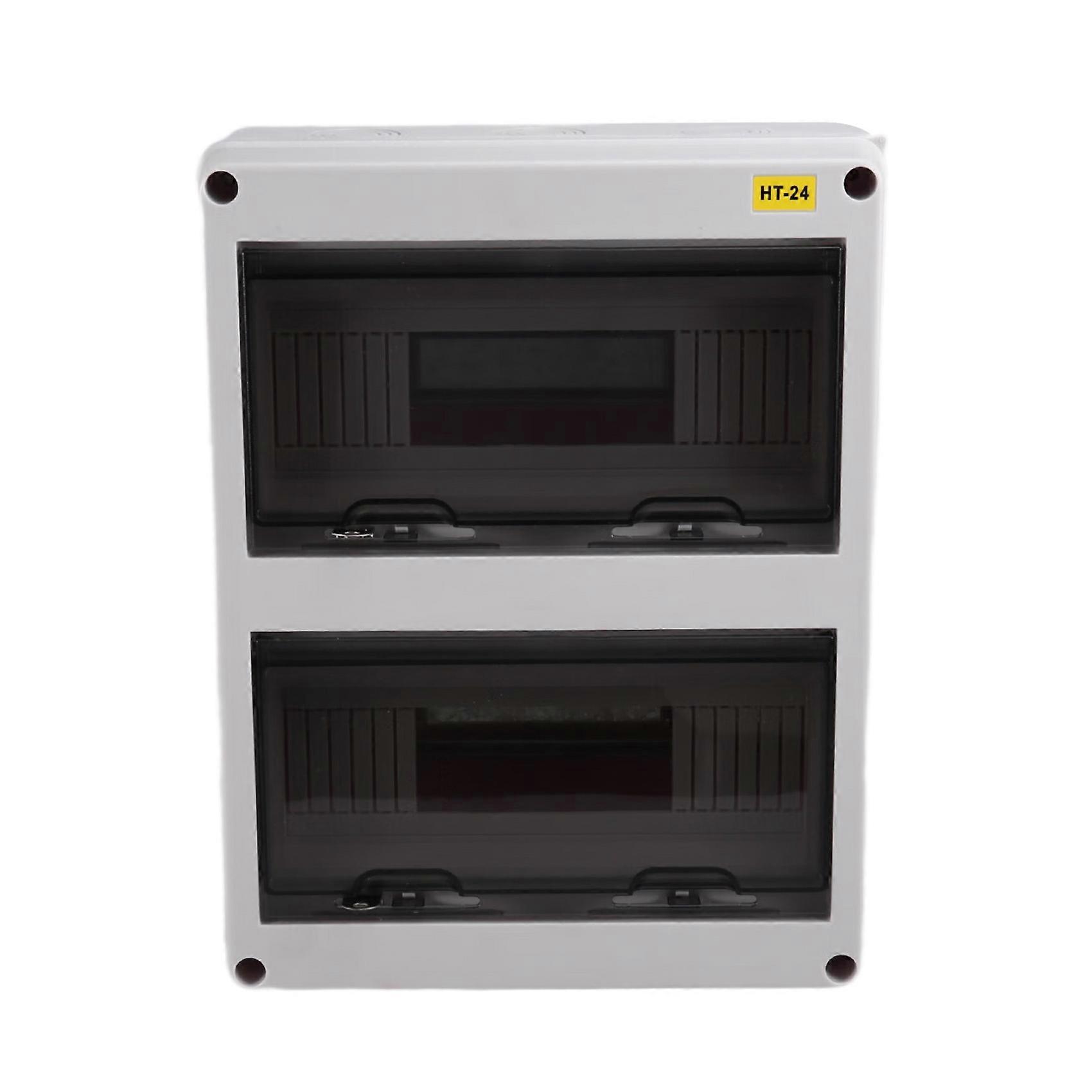 HTSeries Junction Box 24WAY IP65Waterproof Distribution Box Outdoor ABS Electrical with Lock Piece for Circuit Breaker,A