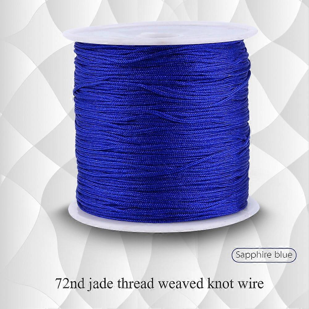 Chinese Knot Cord -100M x 0.8mm Nylon Chinese Knot Cord Rattail Macrame Thread String sapphire blue