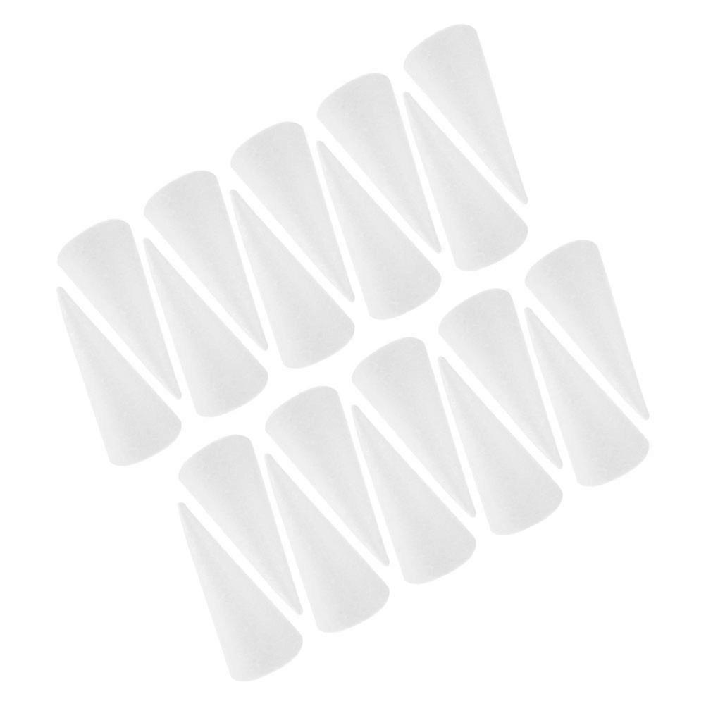 White Foam Cone Decorative Craft Cones for DIY Table Centerpiece 20Pcs Set
