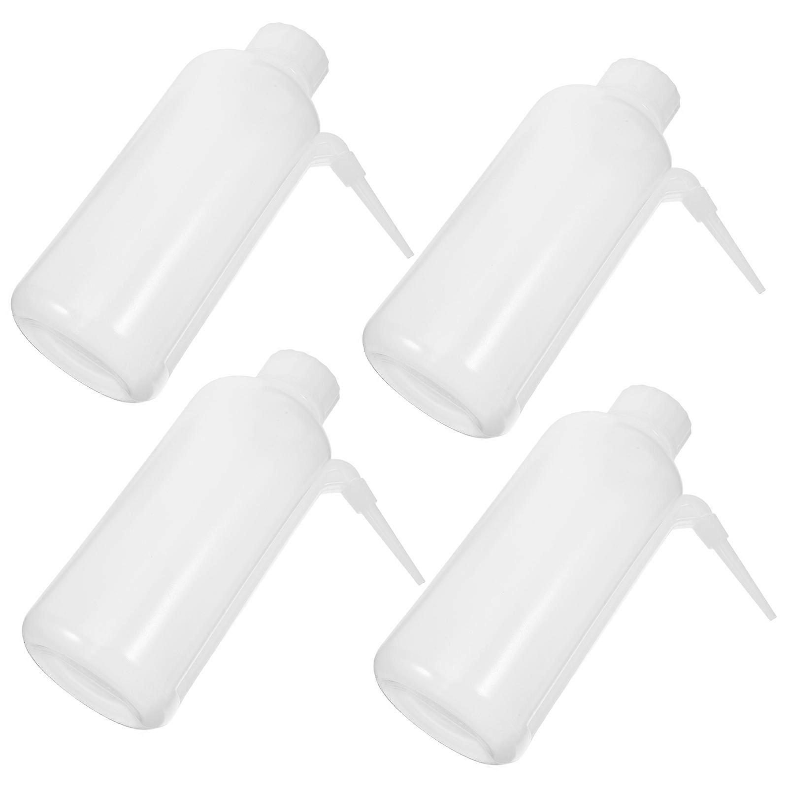 Transparent Laboratory Wash Bottles for Lab Use with Ergonomic Spout 4Pcs