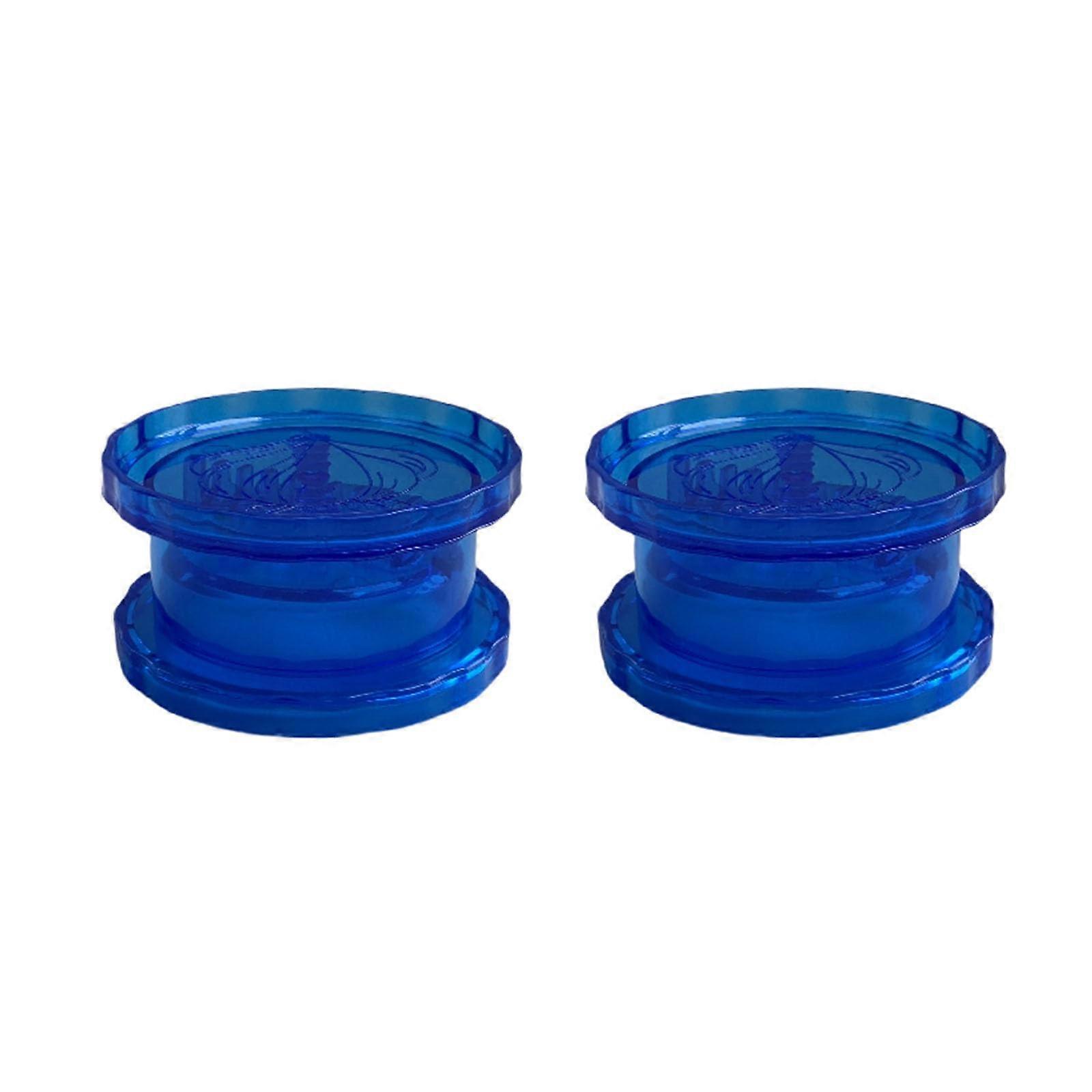 2Pcs Manual Garlic Press Set for Fast Puree and Easy Cooking, Plastic Crusher Kitchen Tool, Blue