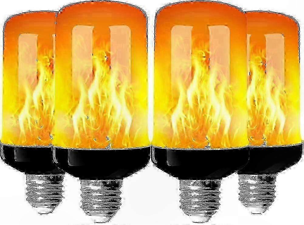 4-Pack E27 LED Bulbs with Flame Effect and 4 Modes for Indoor/Outdoor Use